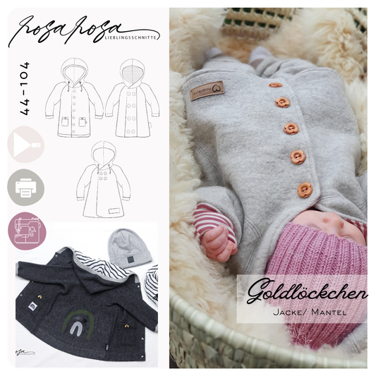 Goldlöckchen Kurzmantel Schnittmuster – stilvolle Kinderjacke mit Knopfleiste