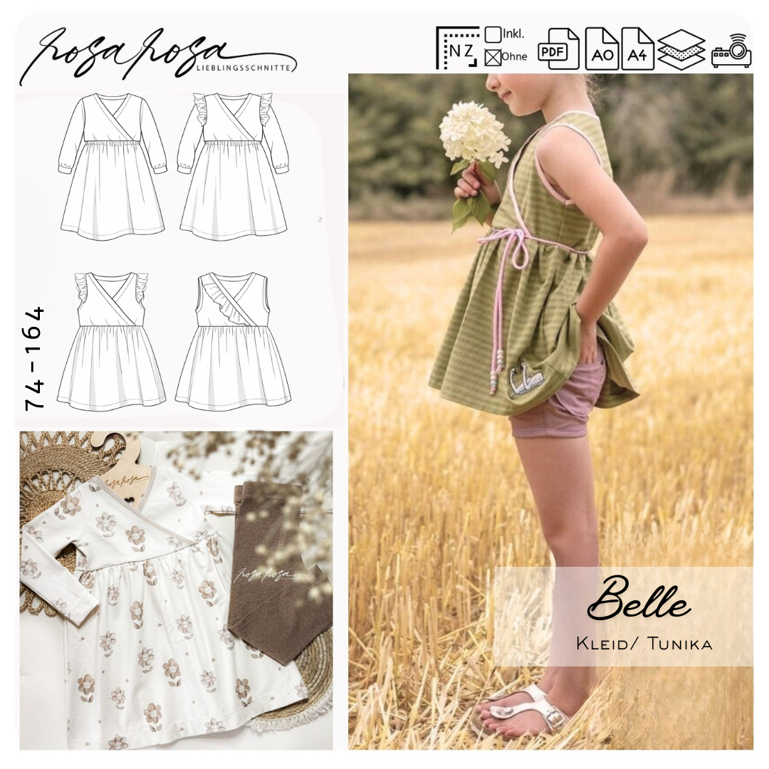 Sommerkleid Schnittmuster belle von rosarosa viele Varianten festlich aus Jersey