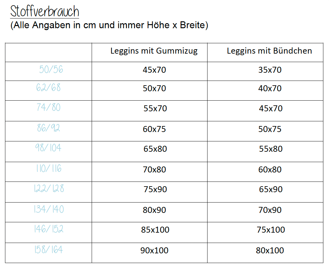 Leggins 'Beinschmeicheleien' 50/56 - 158/164 inkl. A4/ A0/ Beamerdatei