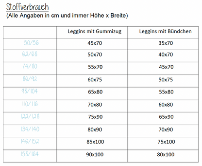 Leggins 'Beinschmeicheleien' 50/56 - 158/164 inkl. A4/ A0/ Beamerdatei