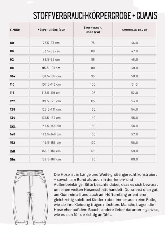Nilo Barrel Pants Schnittmuster Kinder Gr. 74–164