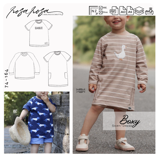 Boxy Shirt & Kleid | 74–164 | inkl. A4, A0, Beamerdatei