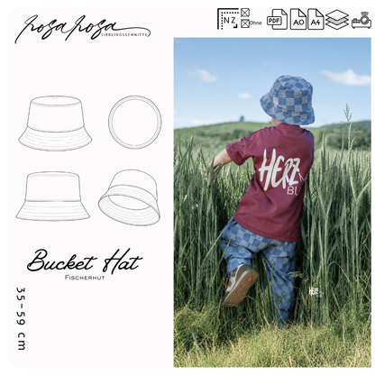 Bucket Hat Schnittmuster | Fischerhut Gr. 35–59 cm