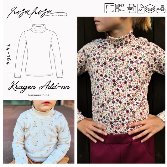 Gratis-Add-on: Roll-/ Stehkragen für das Ribshirt Kids