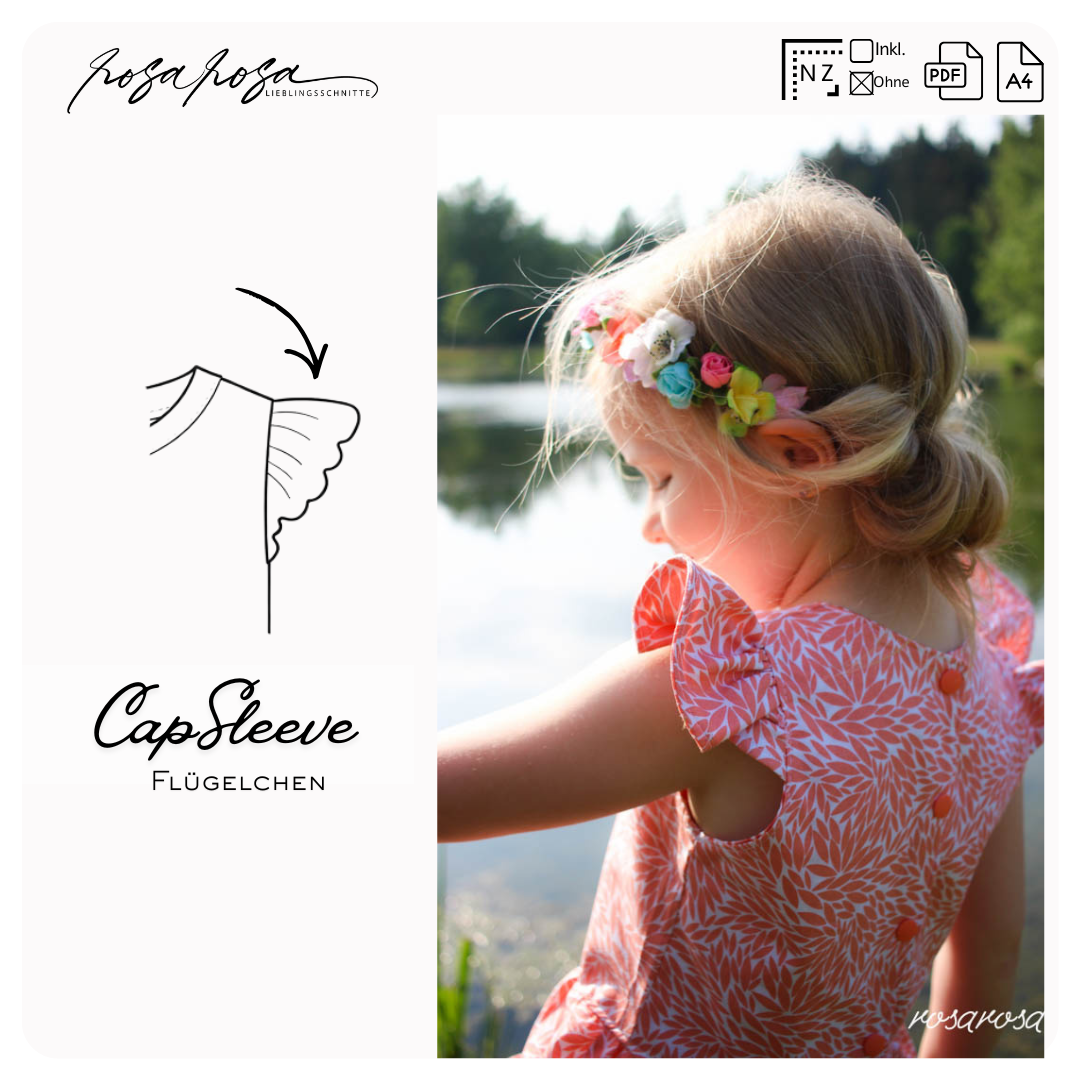 Kostenloses Add-on Cap Sleeve Flügelärmel von rosarosa für sommerliche Shirts, Kleider und Tuniken