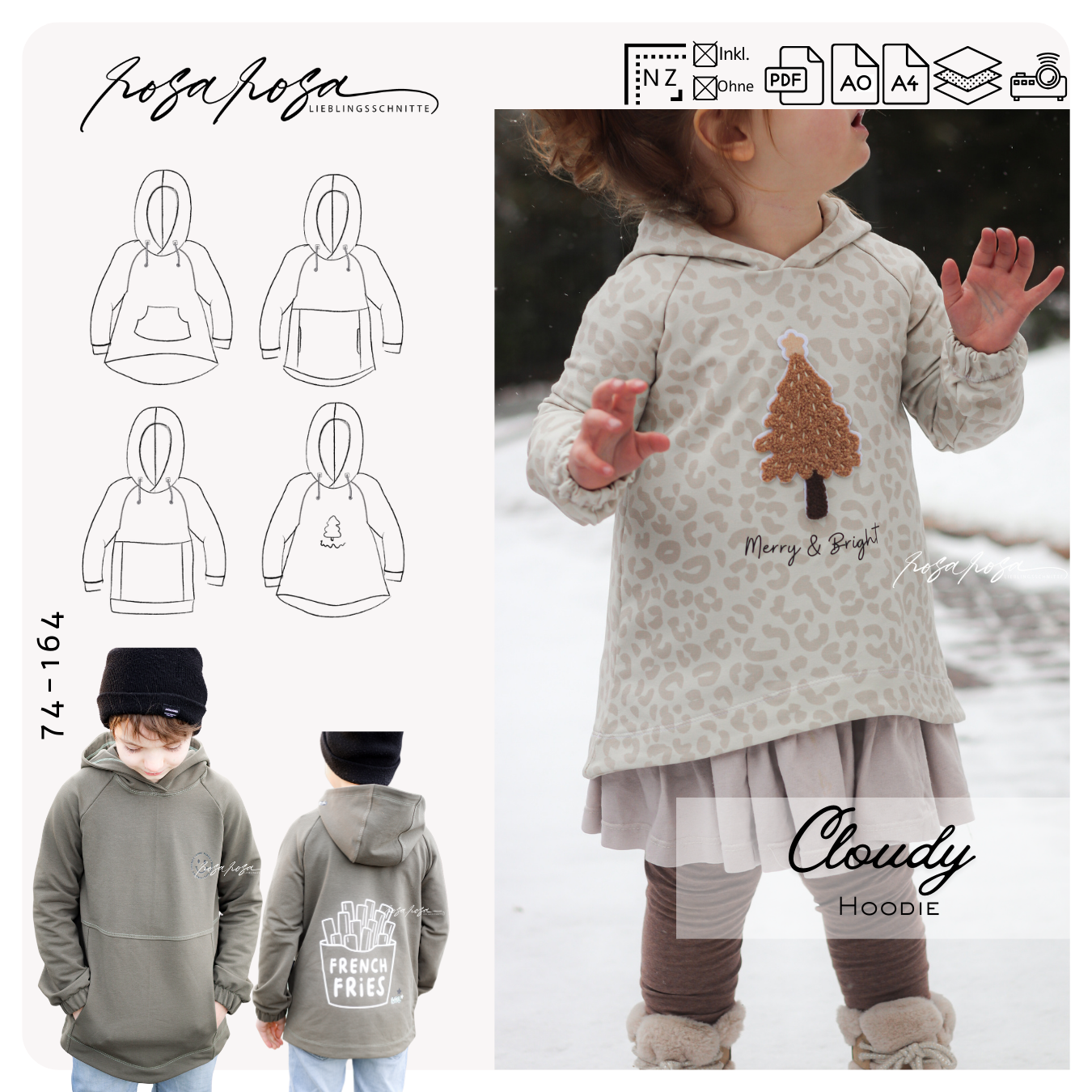 Cloudy Hood Hoodie aus French Terry genäht
Kinder Hoodie Schnittmuster Cloudy Hood
Cloudy Hood mit Kapuze und Bauchtasche
Hoodie mit A Linien Passform Kinder
Cloudy Hood mit geradem Saum genäht
Kinder Hoodie mit Halsbündchen
Cloudy Hood mit Eingrifftaschen
Bequemer Kinder Hoodie aus leichtem Sweat
Cloudy Hood hinten verlängert genäht
Moderner Alltags Hoodie Schnittmuster
