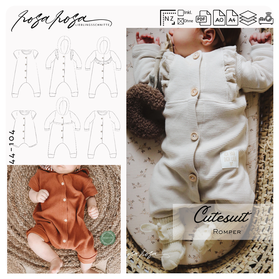 Babyanzug nähen, Strampler nähen