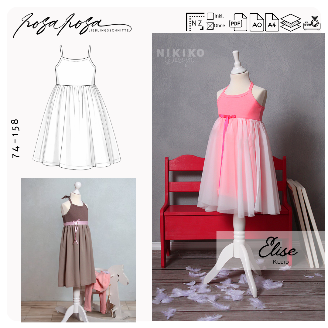 Mädchen Festkleid nähen rosarosa Einschulung