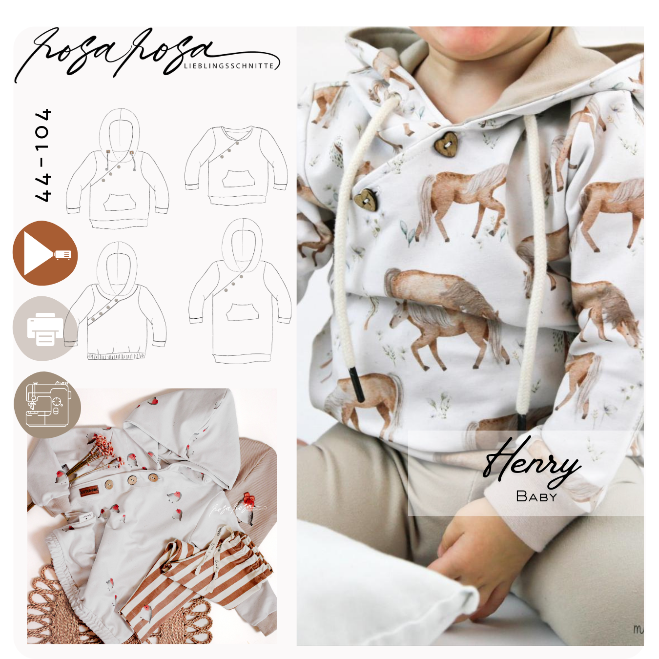 Pullover Henry Baby mit Knopfleiste am Halsausschnitt und bequemer Passform für Kleinkinder