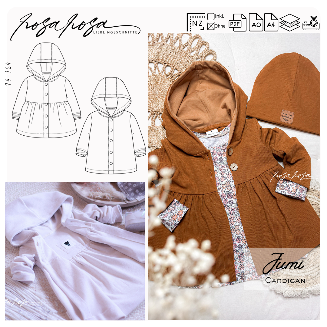 Cardigan 'Jumi' 74 - 164 inkl. A4/ A0/ Beamerdatei