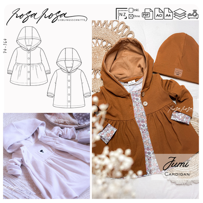 Cardigan 'Jumi' 74 - 164 inkl. A4/ A0/ Beamerdatei