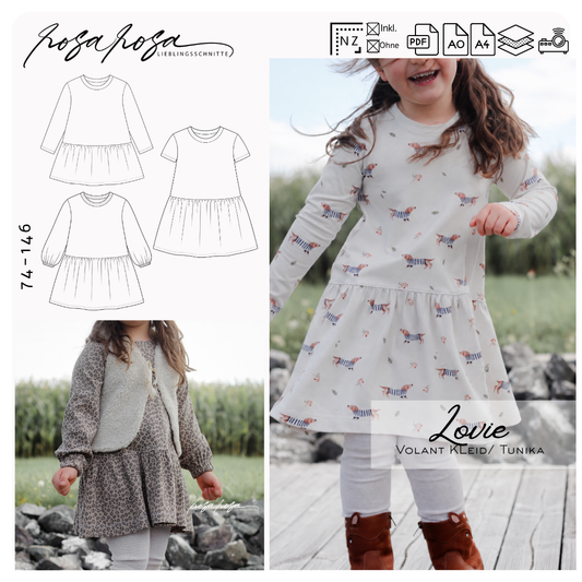 Lovie Dress 74-146  – vielseitiges Jersey-Kleid und Tunika