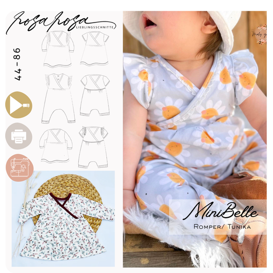 Mini Belle Jumpsuit für Babys und Kleinkinder mit geknöpftem Rückteil und bequemer Passform