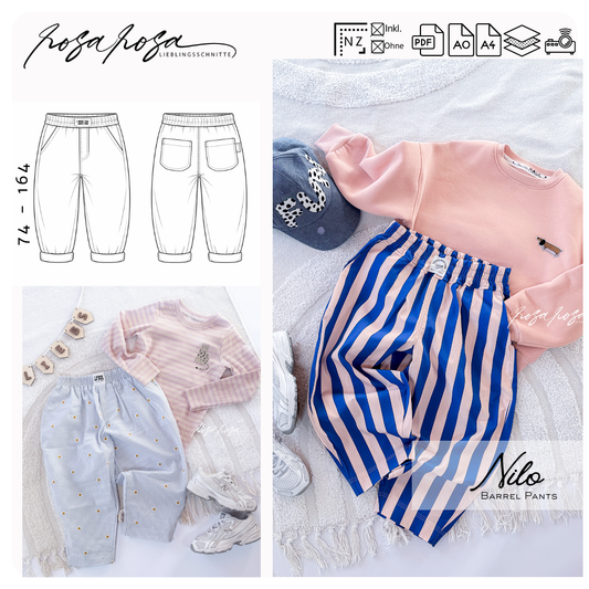 Nilo Barrel Pants Schnittmuster Kinder Gr. 74–164