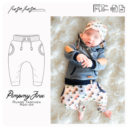 Kostenlose Erweiterung für Jinx Baby mit runden Eingrifftaschen für Babyhosen von rosarosa
