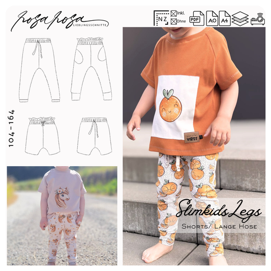 SlimKidsLegs Schnittmuster – schmal geschnittene Kinderleggings mit bequemer Passform