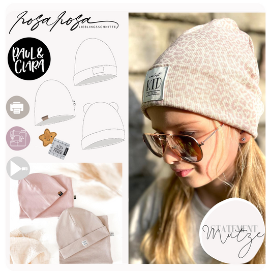 Lizenzerweiterung Statement Mütze (Freebook) von rosarosa – Gewerbelizenz zum Verkauf genähter Mützen