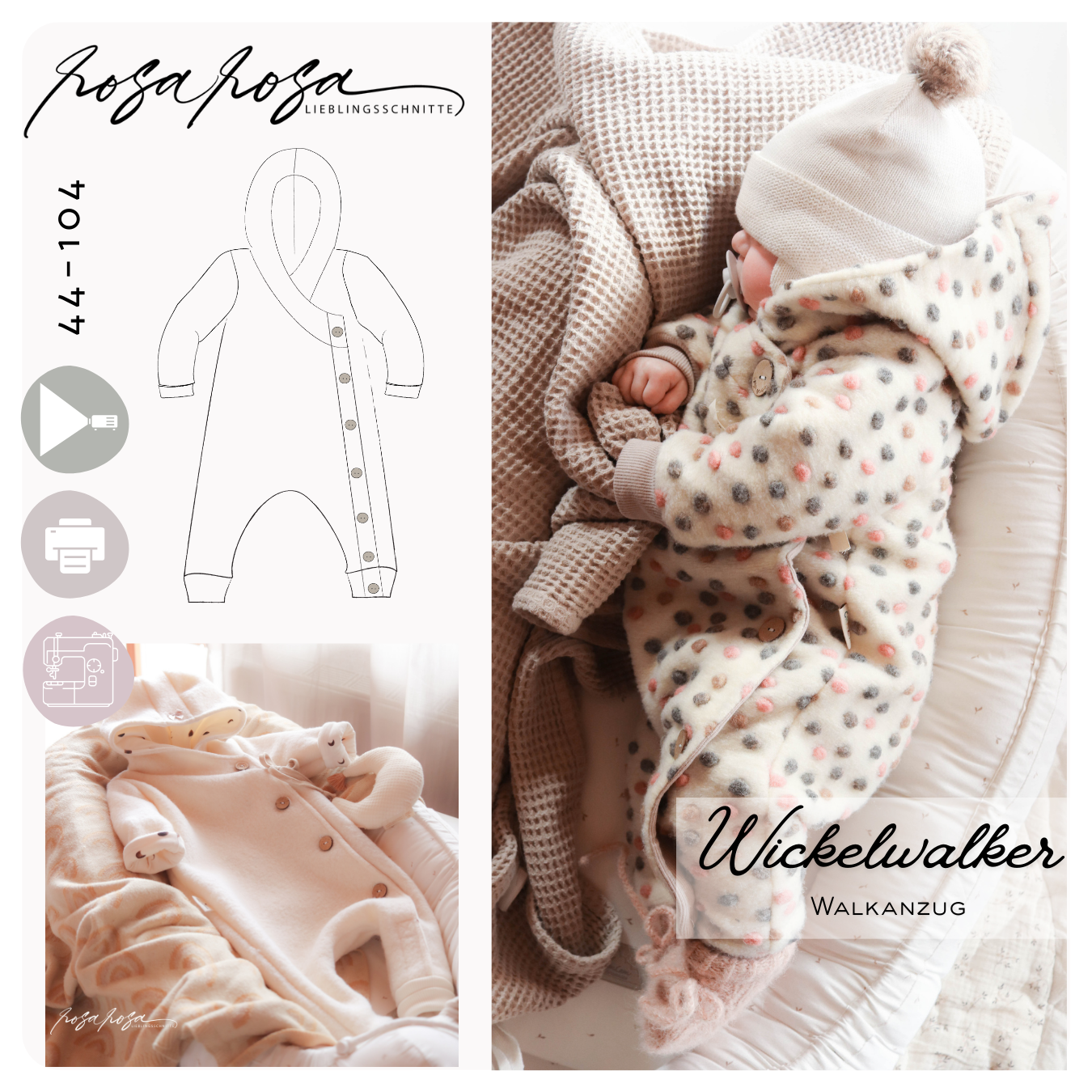 WickelWALKer Schnittmuster – gefütterter Outdooranzug für Babys und Kleinkinder