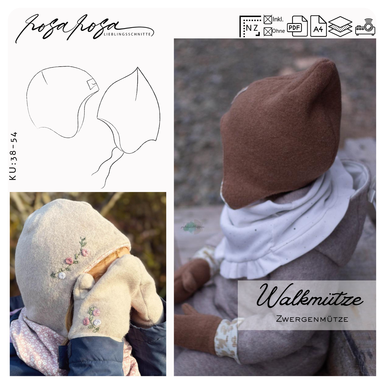 Zipfelmütze für Kinder aus Walk genäht
Anliegende Beanie Mütze Schnittmuster
Kindermütze aus Fleece genäht
Warme Mütze für Babys und Kinder
Zipfelmütze mit Bündchen genäht
Beanie aus Softshell für Kinder
Wintermütze Schnittmuster rosarosa
Mütze einlagig genäht
Mütze zweilagig aus Walkstoff
Kinder Beanie selber nähen