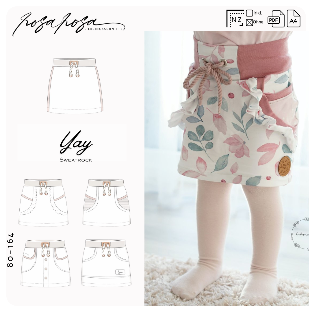 #Yay Rock Schnittmuster (80–164) – vielseitiger Kinderrock für jede ...